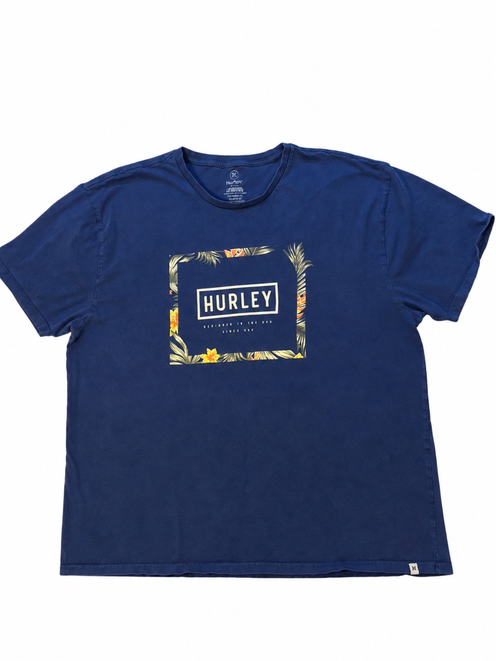 Hurley Navy Short-Sleeve Tee with Tropical Logo Frame size XXL